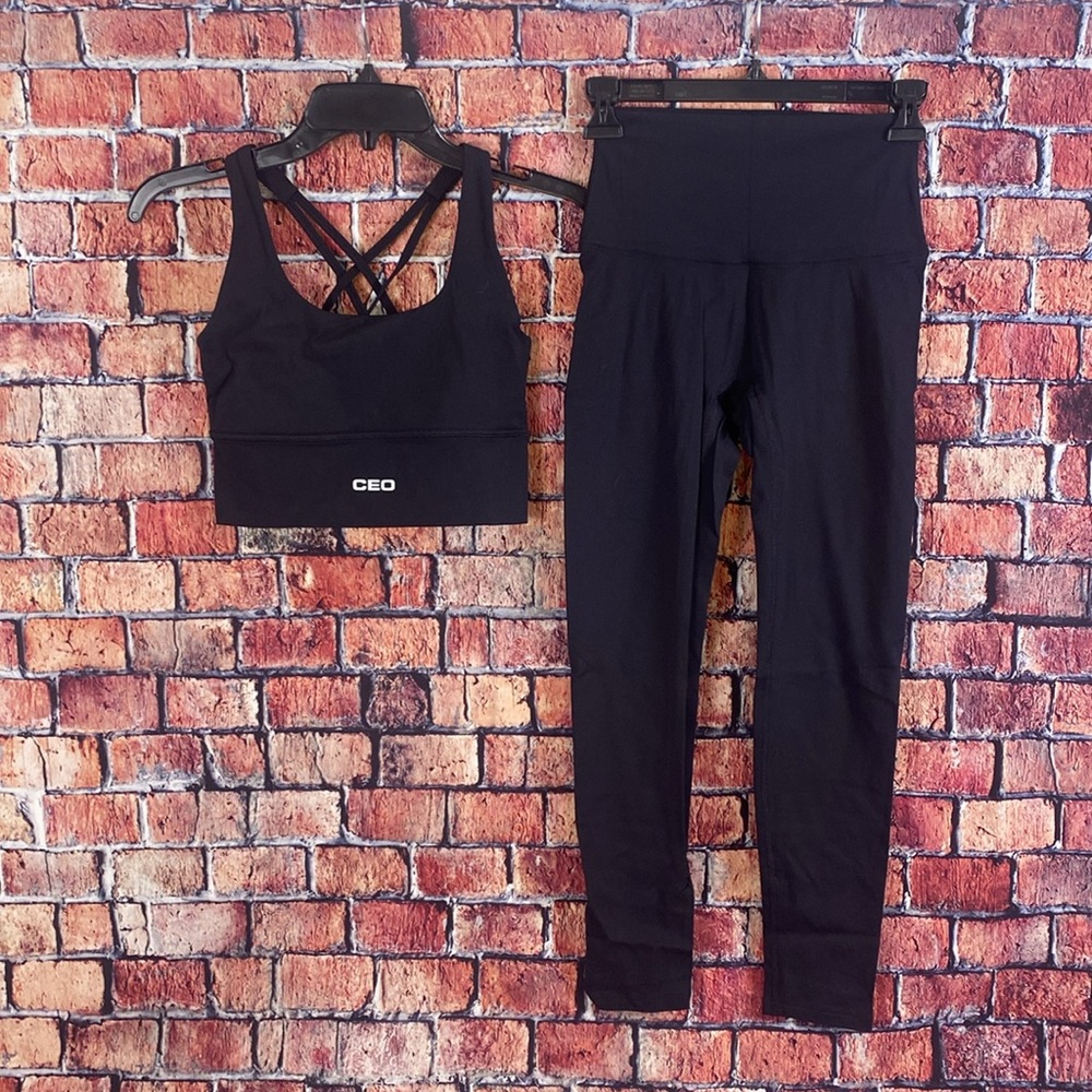 CEOACTIVE Black Elite Racerback Top and Tights